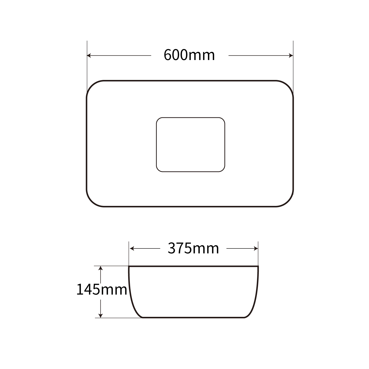 dimension figure of white porcelain vessel sink mc-0268